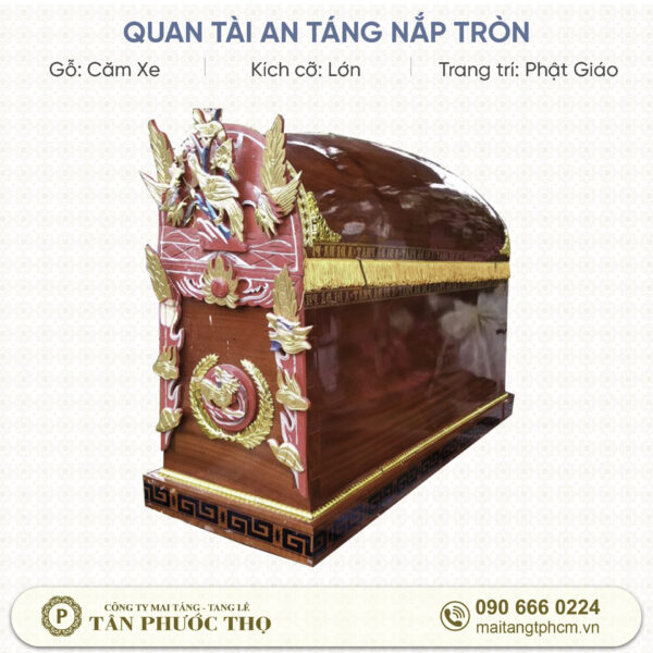 Quan Tài Địa Táng Nắp Tròn Trang Trí