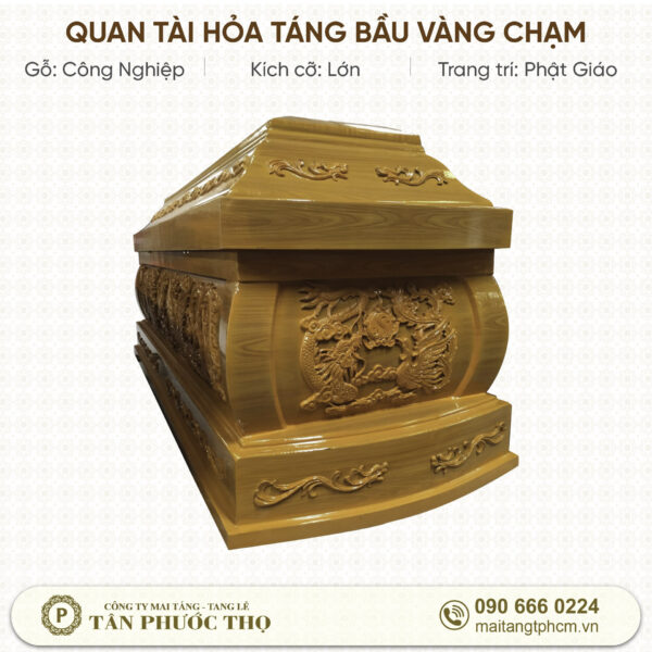 Quan Tài Hỏa Táng Bầu Vàng Chạm