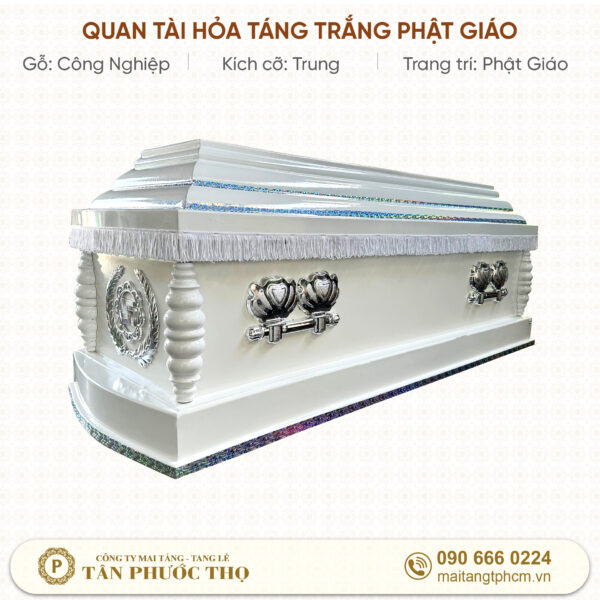 Quan Tài Hỏa Táng Trắng Phật Giáo