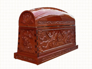 Quan Tài Hỏa Táng Nắp Tròn Đỏ Chạm