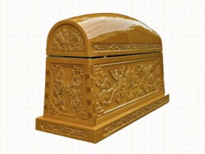 Quan Tài Hỏa Táng Nắp Tròn Vàng Chạm