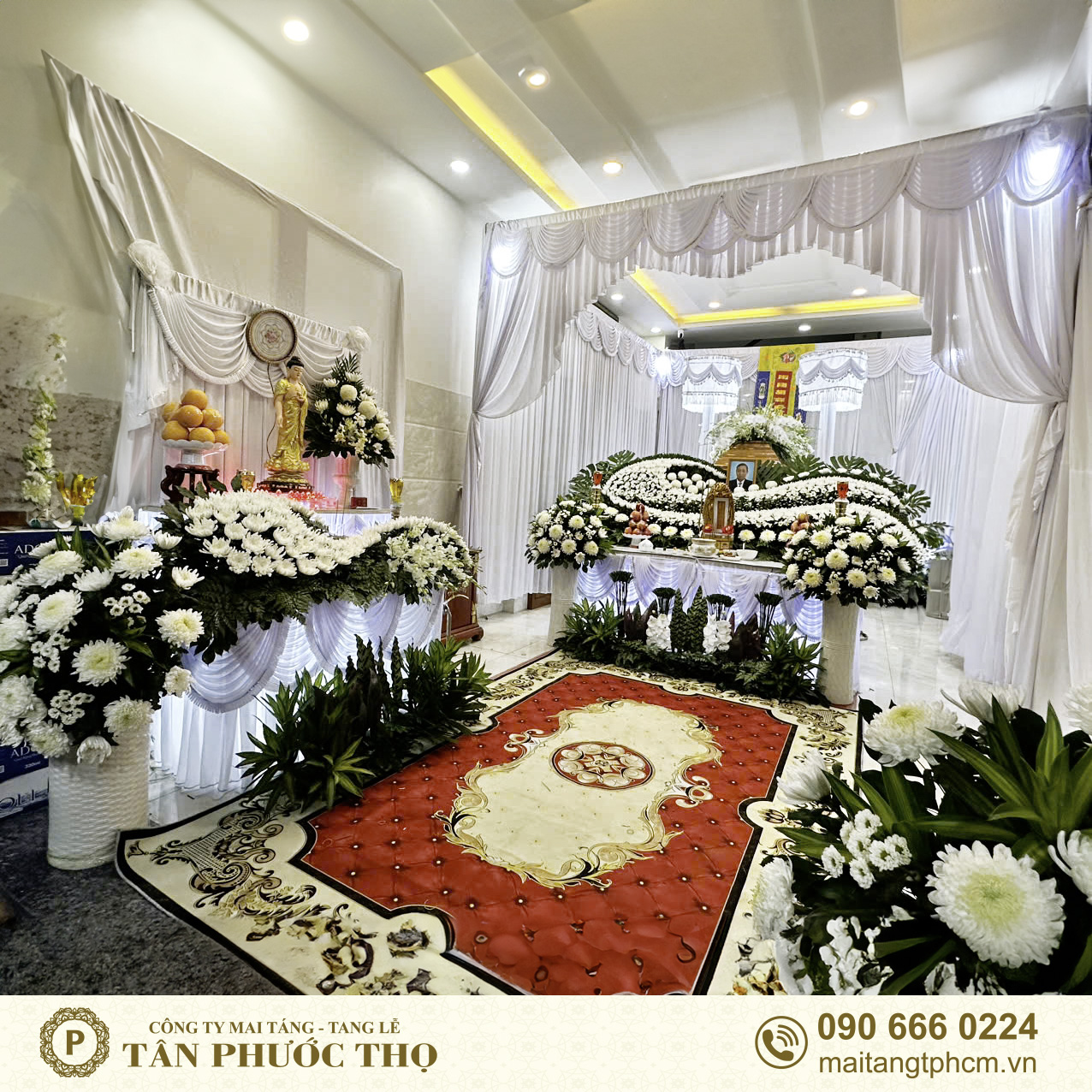 trang trí linh đường gói mai táng tang lễ trang trọng