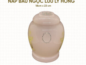Hũ Cốt Ngọc Lưu Ly Hồng Nắp Bầu