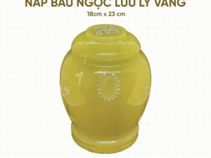 Hũ Cốt Ngọc Lưu Ly Vàng Nắp Bầu