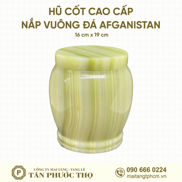 Hũ Cốt Cao Cấp Đá Afganistan Nắp Vuông