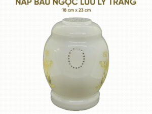 Hũ Cốt Ngọc Lưu Ly Trắng Nắp Bầu