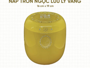 Hũ Cốt Ngọc Lưu Ly Vàng Nắp Tròn