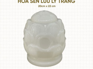 Hũ Cốt Sen Ngọc Lưu Ly Trắng