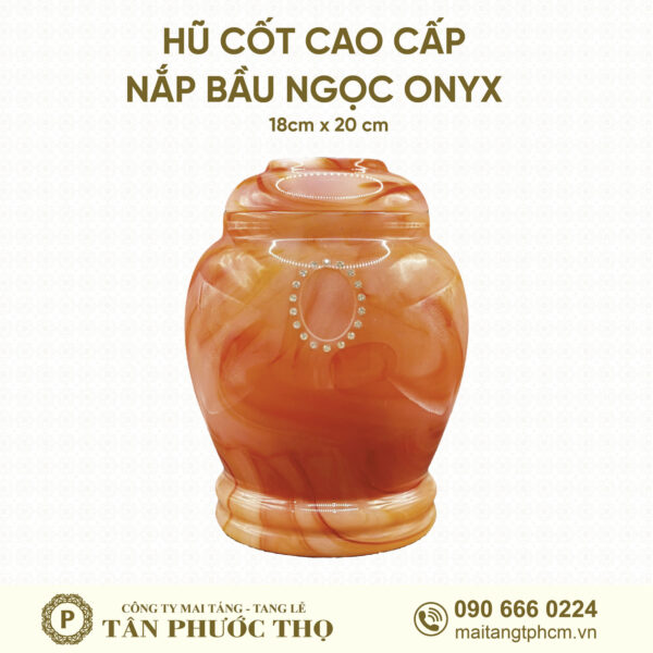 Hũ Cốt Cao Cấp Ngọc Onyx Nắp Bầu