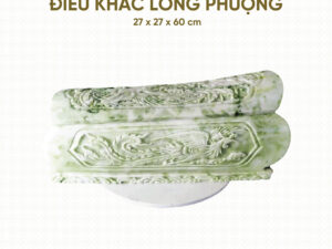 Quách Đá Hoa Xanh Điêu Khắc